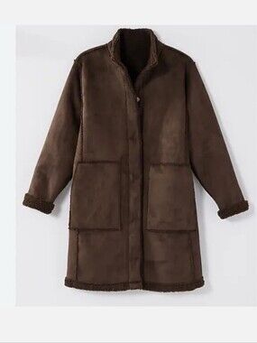 J.Jill Pure Jill Sherpa Teddy Reversible Coat